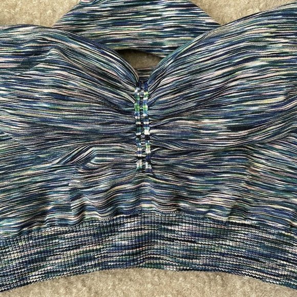 Athleta Sports Bra Womens Small Blue Multicolor Workout Active Sport Athleisure - Picture 2 of 7